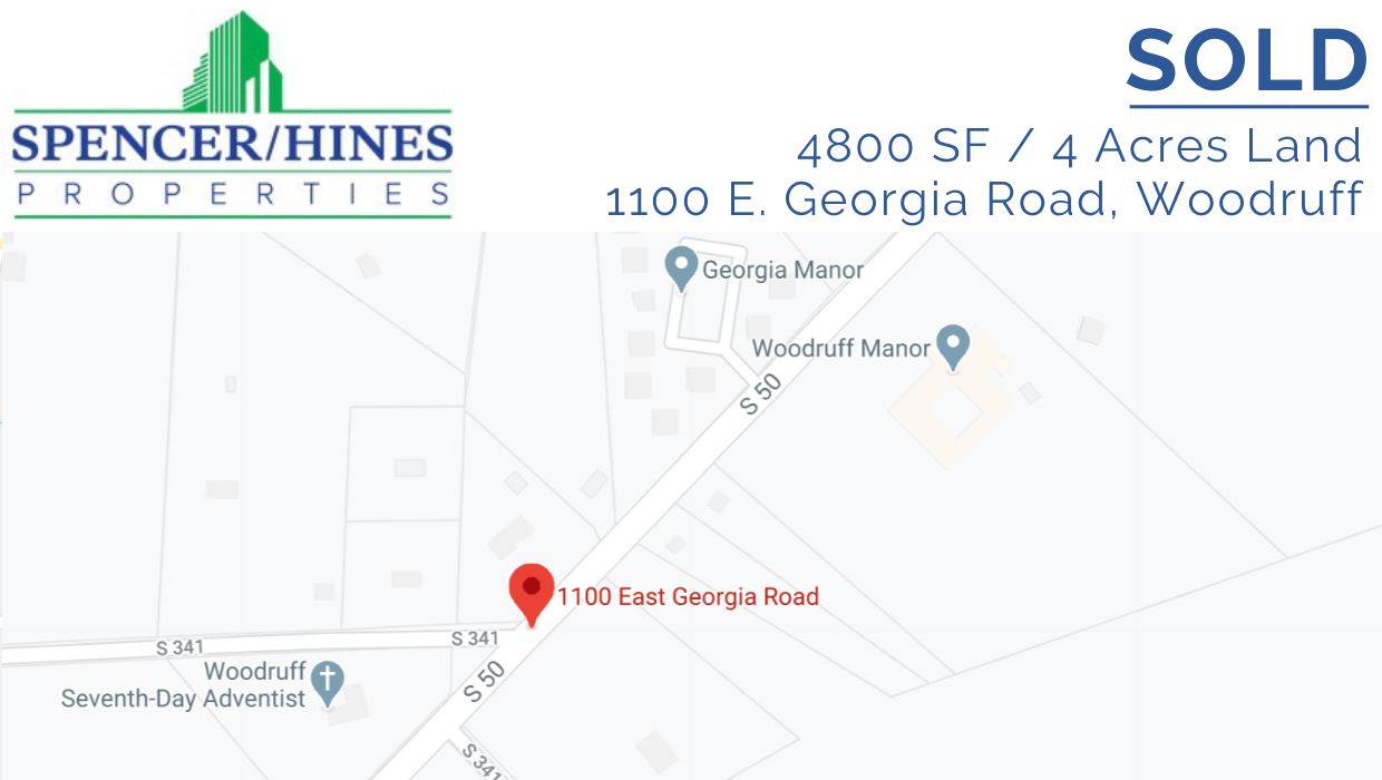 SOLD – 4800 SF / 4 Acres Land in Woodruff